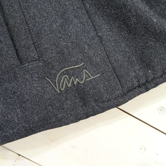 90's Vans Off The Wall Wool Blend Gray Jacket - Picture 5 of 6
